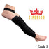 Ziperior 20-30 mmHg No Foot Compression Inside Leg Zipper Wide Calf Thigh High (Black, Large-X-Large)