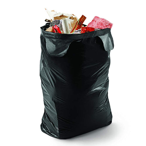 Contractor Trash Bags - 42 Gallon, 20 Bags, Heavy Duty Industrial Strength, Wing Tie Closure, 3 MIL Thick, Black