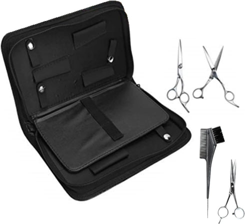 Scissors Storage Bag - Hair Stylist Scissor Holder Pouch PU Leather Salon Scissors Waterproof Hairdressing Tool Storage