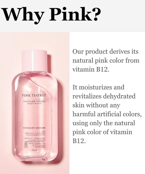 APLIN Pink Tea Tree Daily Toner 150mL/5.07 Fl. Oz | CICA, Hyaluronic Acid, Korean Skin Care, Moisturizing & Soothing