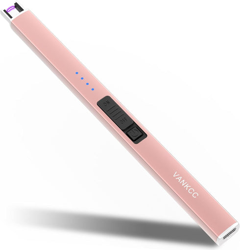 Electric Plasma Arc Candle Lighter USB Long Stick Windproof Flameless Rechargeable Battery Safety Lock for Camping BBQs