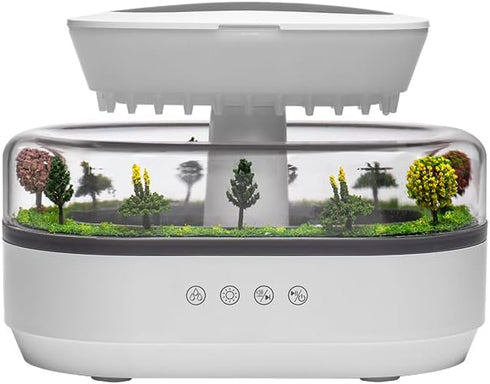 hwnguJ Design7 250ml Upgrade Raindrop Humidifier Essential Oil Diffuser with Natural White Noise and Landscape Led