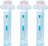 Individually Packaged Cute Toothbrush Set, Compact Head (Sky Blue, 3 Count)
