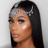 YERTTER Wedding Silver Rhinestone Head Chain Jewelry Forehead Clip Headpiece Hair Accessories for Women