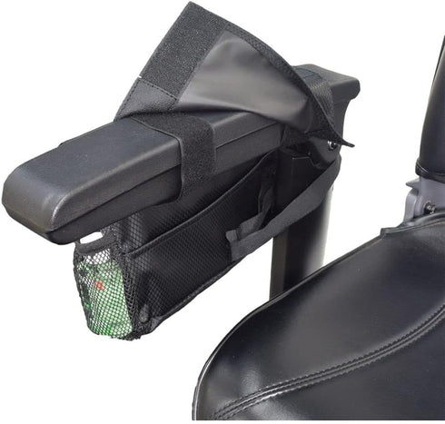 AlveyTech Water-Resistant Saddle Bag (Large, Black) - For Mobility Scooters, Wheelchairs, & Power Chairs - Lightweight