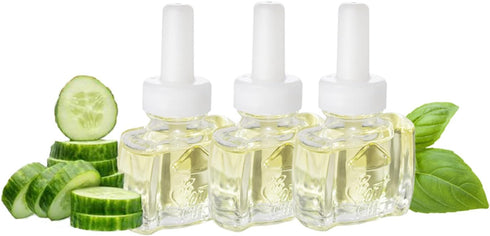 Scent Fill 100% Natural Cucumber Basil Plug in Air Freshener, 3 Refills