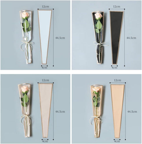 NatureMan 150Counts/6 Packaging Day17.5 4.7 1.6Inch Colors Single Rose Sleevem,Waterproof Flower Wrapping Paper Single