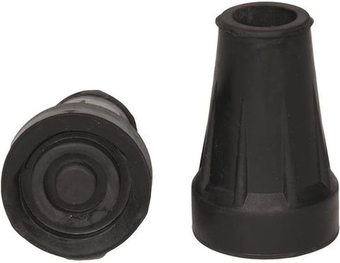 PCP Crutch Tip Replacement, 1 Pair, Black, Large