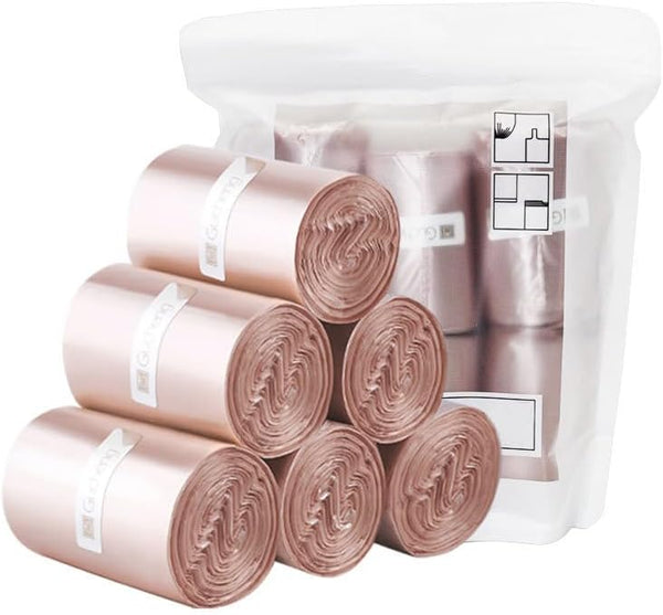 H&W 240 Counts Strong 0.5 Gallon Mini Trash Bags for Small Trash Can, Fit 2 Liters or Less, Desktop Trash Bin (6 Rolls,