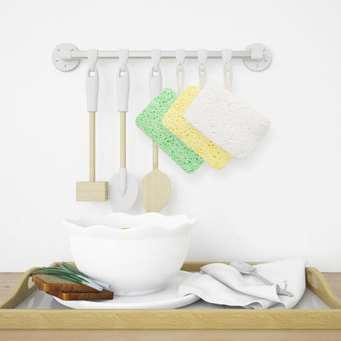3 Natural Cellulose Loofah Sponges - Biodegradable, Scratch Resistant Kitchen Cleaning Sponges, Eco-Friendly