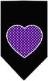 Mirage Pet Products Purple Swiss Dot Heart Screen Print Bandana for Pets, Large, Navy Blue