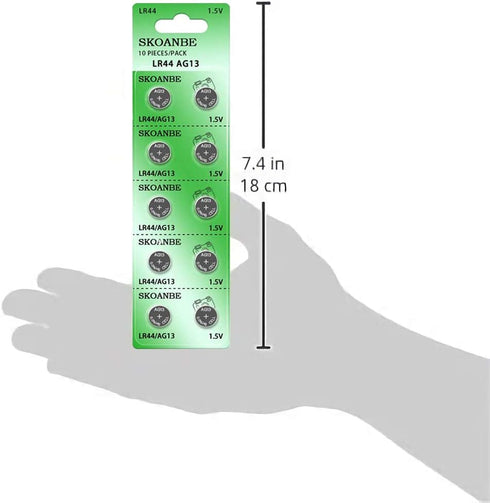 SKOANBE AG13 LR44 303 357 A76 SR44 1.5V Battery Button Coin Cell Batteries-50packs