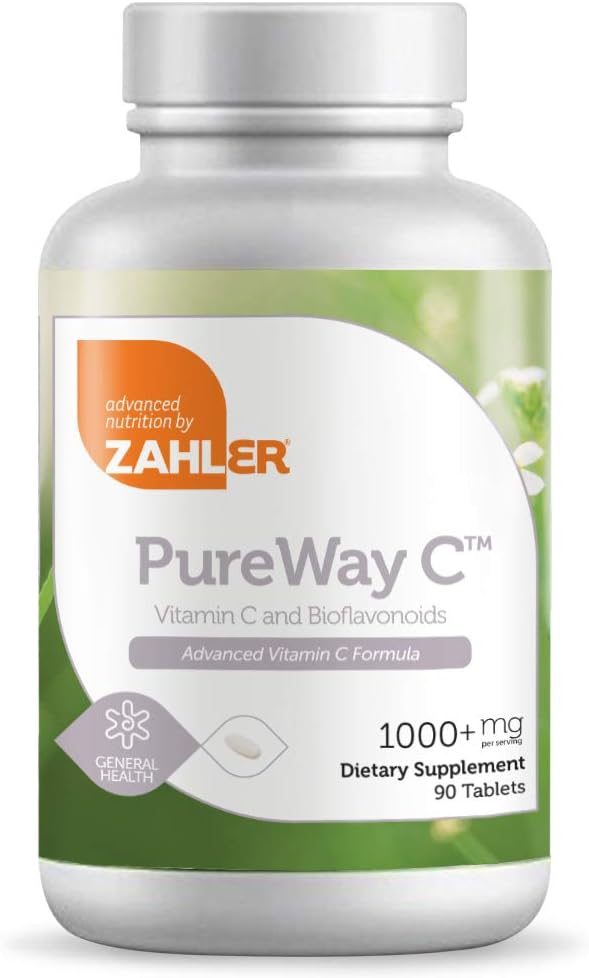 Zahler Pureway C 1000 mg, Advanced Vitamin C Supplement, 90 Tablets, Certified Kosher