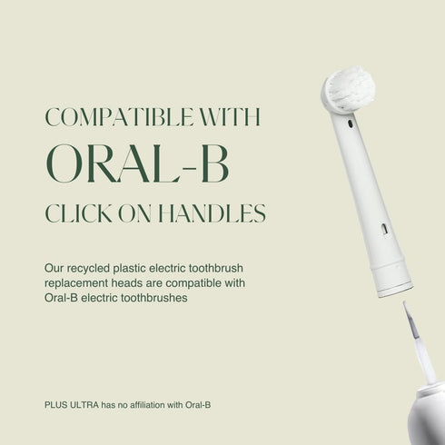 PLUS ULTRA Eco-Friendly Oral-B Compatible Electric Toothbrush Replacement Heads - 4 Heads Per Pack - Soft Toothbrush for Sensitive Teeth