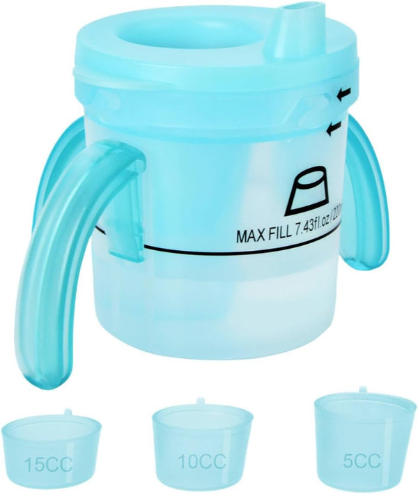 Healvaluefit Dysphagia Cup for Adult, Spill Proof Choke Proof Cup 5cc 10cc 15cc