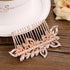 Kercisbeauty Wedding Bridal Rhinestone Crystal Leaf Hair Comb - Rose Gold Slide for Bridesmaids, Prom, Bun Hair