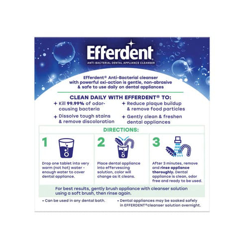 Efferdent 44 Count Retainer Cleaning Tablets, Minty Fresh Denture Cleaning Tablets for Dental Appliances (Pack of 2)