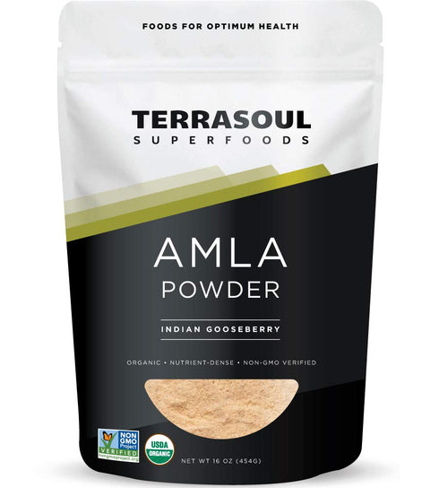 Terrasoul Superfoods Organic Amla Berry Powder - 16 Oz, Rich in Antioxidant Vitamin C
