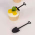 Pluzmecalm 20 Pcs Mini Shovel Shape Spoons Black Shovels Spoons for Ice Cream, Cake, Yogurt, Halloween, Christmas Party
