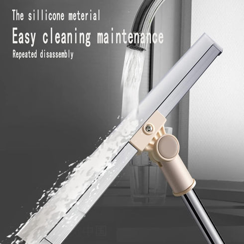 Floor Squeegee with 65" Long Adjustable Telescopic Pole, Heavy Duty 20" Broom for Home Garage Cleaning
