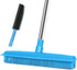 Landhope Fur Remover Broom, Rubber Broom with Squeegee Long Handle, 50 inches Sweeping Rug Brush