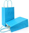 AZOWA Blue Gift Bags - Small Blue Kraft Paper Bags with Handles, 12 CT