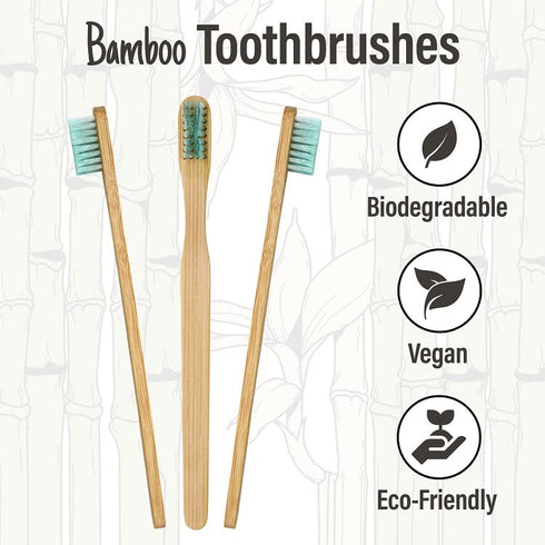 36 Prepasted Bamboo Toothbrushes, Individually Wrapped, Biodegradable, Vegan, Soft Bristles, Mint Flavors, Travel