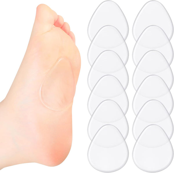 12 Pieces Metatarsal Pads Gel Ball of Foot Cushions for Pain Relief, Soft Forefoot Support for Women Men