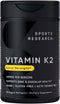 Sports Research Extra Strength Vitamin K2 as MK-7, 60 Veggie Softgels, 180 mcg with Coconut MCT Oil
