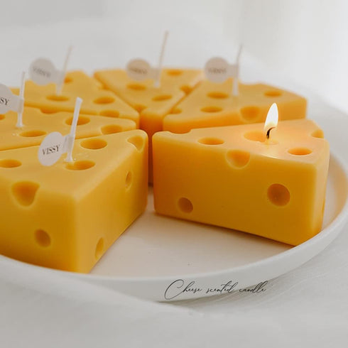 NatureMan 2PACK Cheese Shaped Scented Candle, Aroma Soy Wax Decorative Candlefor Photo Prop Birthday Wedding Holiday