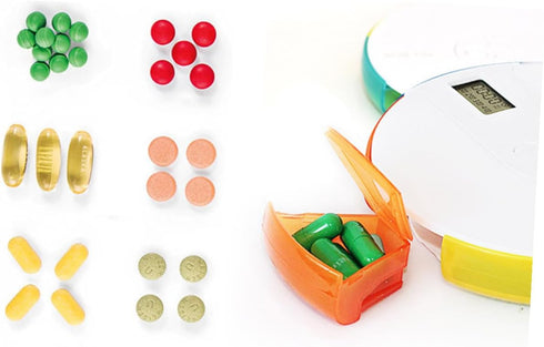 NOLITOY Weekly Organizer Compartments and Alarm Reminder Portable Dispenser for Travel Day Medicine Timer for Vitamins