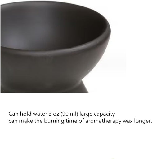 Essential Oil Burner for Home Bedroom Decor, Ceramic Wax Burner, Aromatherapy Tea Light Burner, Christmas Gift (Black)