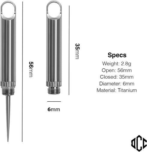 DAILYCARRYCO. Titanium Toothpick Holder TiPick - Portable Metal Travel Toothpick - Compact EDC Micro Toothpick,