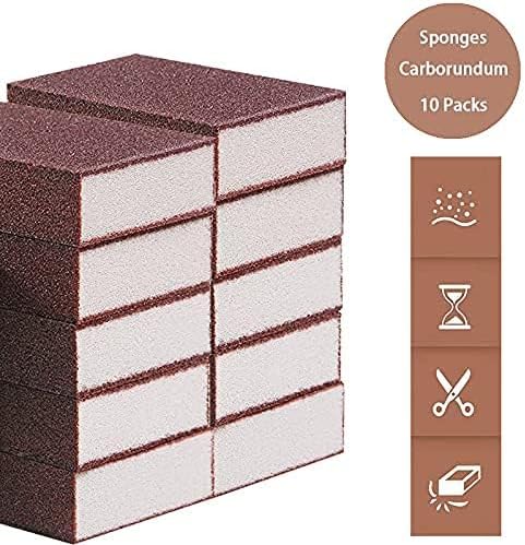 10 Pack Elite Nano Carborundum Sponges, Cleaning Pads, Rust Sand Scrubbers for Kitchen Pots and Pans