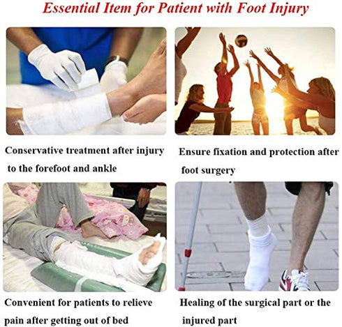 Open Toe Plaster Cast Boot for Foot Injuries, Cast Shoe Foot Fracture Support, Post Op Surgical Walking Boot