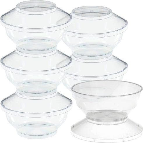MiniWare Clear Stackable Bowls with Lids (6 Oz.) - Pack of 6 - Perfect for Meal Prep, Snacks & Food Storage, Sleek