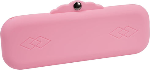 Silicone Makeup Brush Holder Bags, Cosmetic Case with Magnetic-Metal-Buttons for Travel Storage