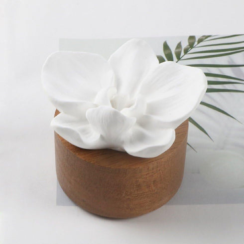 Vobumix Essential Oil Passive Flower Diffuser Mini Ceramic Essential Oil Small Diffuser Phalaenopsis Porcelain