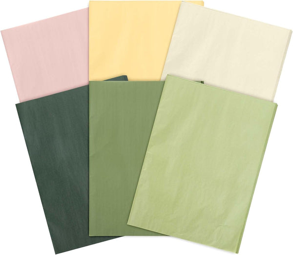 Whaline 90 Sheets Colorful Tissue Paper, 13.7 x 19.6 Inch Assorted Olive Sage Green Rose Gold Ivory for Gift Wrapping