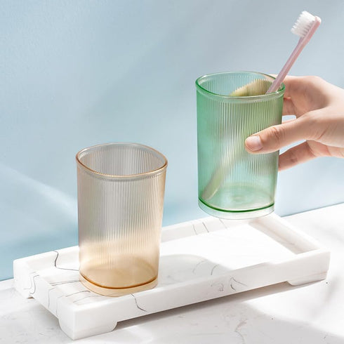 Namzi 4 Shatter-Resistant,Reusable,2.36 2.36 4.13inch Yellow Mouthwash Cups Piece,Simple Design,Thickened * *