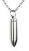 Small Pill Box Titanium Pill Fob Necklace, Mini Waterproof Keychain Holder for Men & Women (TC02 Bullet Pendant)