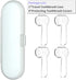 Electric Toothbrush Travel Case for Oral-B Toothbrushes, 4 Pcs Toothbrush Head Covers in White