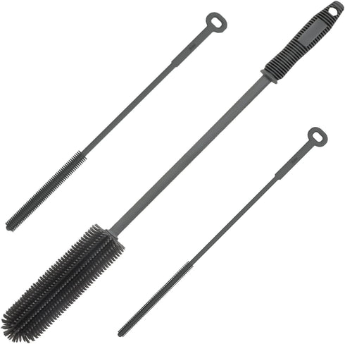Silicone Water Bottle Brush and Straw Cleaner Set - Long Handle Scrub Brush for Narrow Neck Bottles, Wine, Thermos