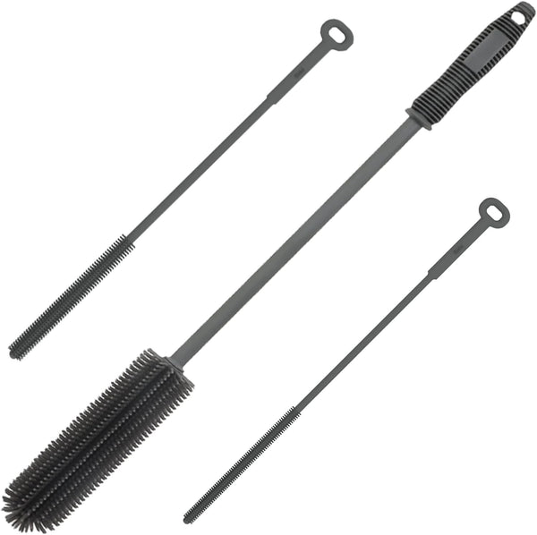 Silicone Water Bottle Brush and Straw Cleaner Set - Long Handle Scrub Brush for Narrow Neck Bottles, Wine, Thermos