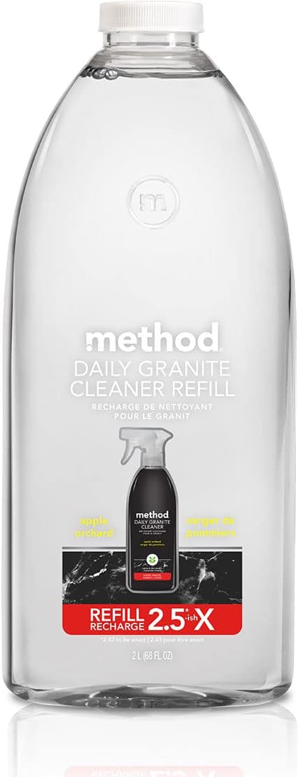 Method Set 68 oz. 28 oz. 28 68 Daily Granite Cleaner, Apple Orchard, includes Refill and Spray Bottle, Ounce Spray