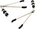 Stylish Silver Nipple Clamps with Elegant Black Pendant