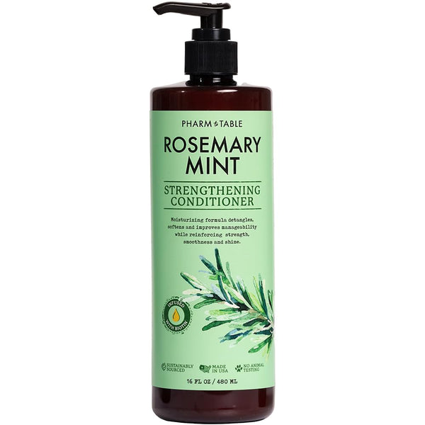 PHARM TO TABLE Rosemary & Mint Conditioner, 480ml for Men and Women, Moisturizes Dry Hair