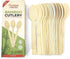 Bamboo Utensils - Natural Disposable Wooden Cutlery for Parties, Camping, Weddings, Birthdays - 24 Pieces