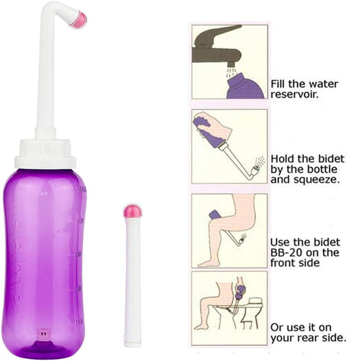 Portable Hand-held Personal Health Vaginal Washing Container, Travel Urinal Spray Scrubber for Vulva and Anus Cleaning