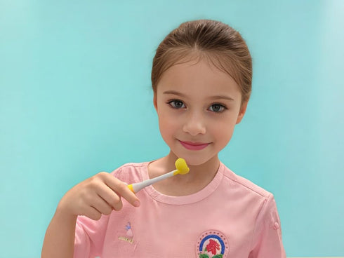 2 Pieces 3 Sided Toddler Toothbrush - Soft Bristles for Kids Tooth and Gum Care (C1 Blue + Yellow)